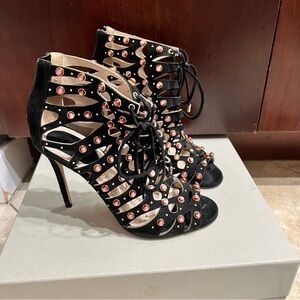 Elie Saab Studs & Suede Cage Sandals Size 36.5